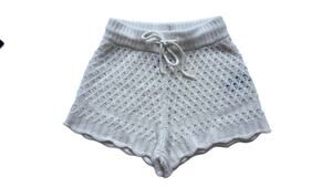 No Name Naked Cashmere Crochet Shorts Size S 100% Cashmere NWT Ivory